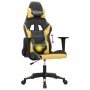 Silla gaming de masaje cuero sintético negro y dorado en Sillas gaming | Comprar online en Foro24