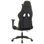 Silla gaming de masaje cuero sintético negro y dorado en Sillas gaming | Comprar online en Foro24