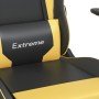Silla gaming de masaje cuero sintético negro y dorado en Sillas gaming | Comprar online en Foro24