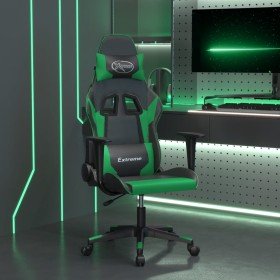 Silla gaming de masaje cuero sintético negro y verde en Sillas gaming | Comprar online en Foro24