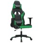 Silla gaming de masaje cuero sintético negro y verde en Sillas gaming | Comprar online en Foro24