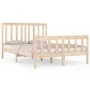 Solid pine wood bed frame 135x190 cm by , Beds and slatted bases - Ref: Foro24-3103883, Price: 145,77 €, Discount: %