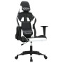Silla gaming de masaje cuero sintético negro y blanco en Sillas gaming | Comprar online en Foro24