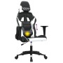 Silla gaming de masaje cuero sintético negro y blanco en Sillas gaming | Comprar online en Foro24