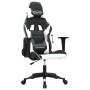 Silla gaming de masaje cuero sintético negro y blanco en Sillas gaming | Comprar online en Foro24