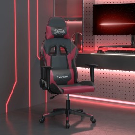 Silla gaming de masaje cuero sintético negro y rojo vino tinto en Sillas gaming | Comprar online en Foro24