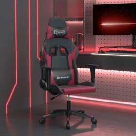 Silla gaming de masaje cuero sintético negro y rojo vino tinto en Sillas gaming | Comprar online en Foro24