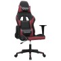 Silla gaming de masaje cuero sintético negro y rojo vino tinto en Sillas gaming | Comprar online en Foro24