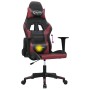 Silla gaming de masaje cuero sintético negro y rojo vino tinto en Sillas gaming | Comprar online en Foro24
