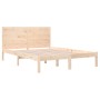 Solid wood double bed frame 135x190 cm by , Beds and slatted bases - Ref: Foro24-3104128, Price: 171,63 €, Discount: %