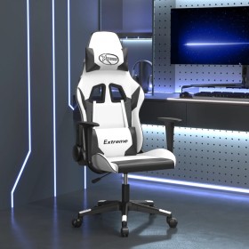 Silla gaming de masaje cuero sintético blanco y negro en Sillas gaming | Comprar online en Foro24