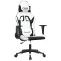 Silla gaming de masaje cuero sintético blanco y negro en Sillas gaming | Comprar online en Foro24