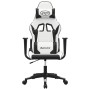 Silla gaming de masaje cuero sintético blanco y negro en Sillas gaming | Comprar online en Foro24