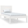 Weißer Einzelbettrahmen aus Massivholz, 75 x 190 cm von , Betten und Lattenroste - Ref: Foro24-3104114, Preis: 120,29 €, Raba...