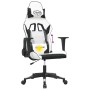 Silla gaming de masaje cuero sintético blanco y negro en Sillas gaming | Comprar online en Foro24