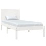 Weißer Einzelbettrahmen aus Massivholz, 75 x 190 cm von , Betten und Lattenroste - Ref: Foro24-3104114, Preis: 120,29 €, Raba...