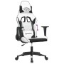 Silla gaming de masaje cuero sintético blanco y negro en Sillas gaming | Comprar online en Foro24