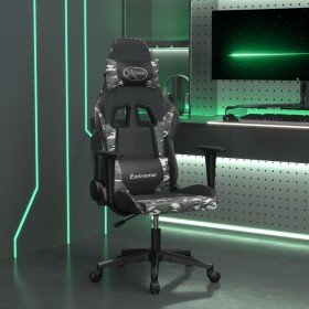 Silla gaming de masaje cuero sintético negro y camuflaje en Sillas gaming | Comprar online en Foro24