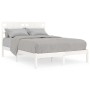Small double bed frame white solid wood 120x190cm by , Beds and slatted bases - Ref: Foro24-3104189, Price: 119,40 €, Discoun...