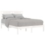 Small double bed frame white solid wood 120x190cm by , Beds and slatted bases - Ref: Foro24-3104189, Price: 119,40 €, Discoun...