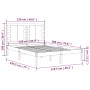 Kleines Doppelbettgestell aus weißem Massivholz, 120 x 190 cm von , Betten und Lattenroste - Ref: Foro24-3104189, Preis: 126,...