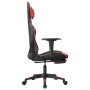 Silla gaming de masaje y reposapiés cuero sintético negro rojo en Sillas gaming | Comprar online en Foro24