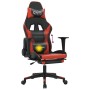 Silla gaming de masaje y reposapiés cuero sintético negro rojo en Sillas gaming | Comprar online en Foro24