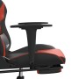Silla gaming de masaje y reposapiés cuero sintético negro rojo en Sillas gaming | Comprar online en Foro24