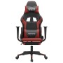 Silla gaming masaje reposapiés cuero sintético negro rojo tinto en Sillas gaming | Comprar online en Foro24