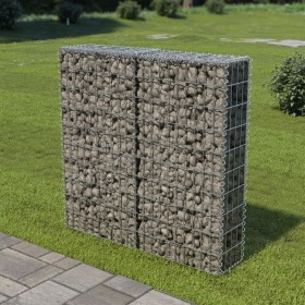 Gabion wall with galvanized steel covers 100x20x100 cm by vidaXL, fence panels - Ref: Foro24-143578, Price: 50,97 €, Discount: %