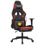 Silla gaming masaje reposapiés cuero sintético negro rojo tinto en Sillas gaming | Comprar online en Foro24