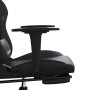 Silla gaming de masaje y reposapiés cuero sintético negro en Sillas gaming | Comprar online en Foro24