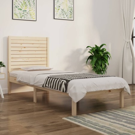 Solid wood bed frame 75x190 cm by , Beds and slatted bases - Ref: Foro24-3104568, Price: 95,19 €, Discount: %