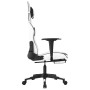Silla gaming masaje y reposapiés cuero sintético negro blanco en Sillas gaming | Comprar online en Foro24