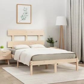 Solid wood bed frame 140x200 cm by , Beds and slatted bases - Ref: Foro24-3104673, Price: 105,29 €, Discount: %