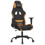 Silla gaming de masaje con reposapiés tela negro y naranja en Sillas gaming | Comprar online en Foro24