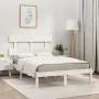 Small double bed frame white solid wood 120x190cm by , Beds and slatted bases - Ref: Foro24-3104644, Price: 113,36 €, Discoun...