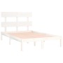 Small double bed frame white solid wood 120x190cm by , Beds and slatted bases - Ref: Foro24-3104644, Price: 114,96 €, Discoun...