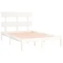 Small double bed frame white solid wood 120x190cm by , Beds and slatted bases - Ref: Foro24-3104644, Price: 113,36 €, Discoun...