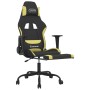 Silla gaming de masaje con reposapiés tela negro y verde claro en Sillas gaming | Comprar online en Foro24