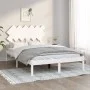 Small double bed frame solid wood white 120x190 cm by , Beds and slatted bases - Ref: Foro24-3104839, Price: 117,21 €, Discou...