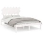 Small double bed frame solid wood white 120x190 cm by , Beds and slatted bases - Ref: Foro24-3104839, Price: 113,68 €, Discou...