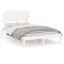 Small double bed frame solid wood white 120x190 cm by , Beds and slatted bases - Ref: Foro24-3104839, Price: 117,21 €, Discou...