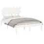 Small double bed frame solid wood white 120x190 cm by , Beds and slatted bases - Ref: Foro24-3104839, Price: 117,21 €, Discou...