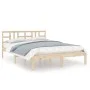 Solid wood bed frame 160x200 cm by , Beds and slatted bases - Ref: Foro24-3105415, Price: 121,34 €, Discount: %