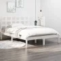 Small double bed frame white solid wood 120x190cm by , Beds and slatted bases - Ref: Foro24-3105441, Price: 119,12 €, Discoun...