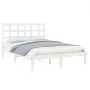 Small double bed frame white solid wood 120x190cm by , Beds and slatted bases - Ref: Foro24-3105441, Price: 119,12 €, Discoun...