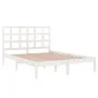 Small double bed frame white solid wood 120x190cm by , Beds and slatted bases - Ref: Foro24-3105441, Price: 119,12 €, Discoun...