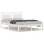 Small double bed frame white solid wood 120x190cm by , Beds and slatted bases - Ref: Foro24-3105506, Price: 124,53 €, Discoun...
