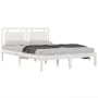 Small double bed frame white solid wood 120x190cm by , Beds and slatted bases - Ref: Foro24-3105506, Price: 124,53 €, Discoun...